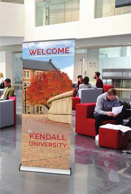 Roll up banner stands for colleges and universities