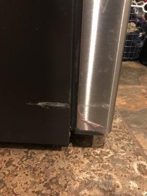 Scratched refrigerator