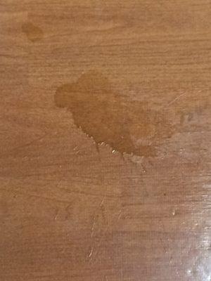 Coffee stain he apparently couldn't see.