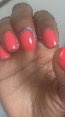 Here is s pic of the nails 48 hrs later Gel manicure what a ripe off