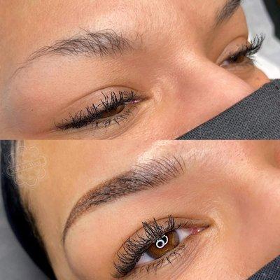 Before and after combo brows; by Alex West!