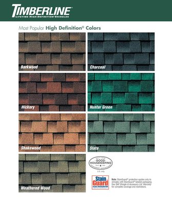 High Definition roofing shingle colors by GAF