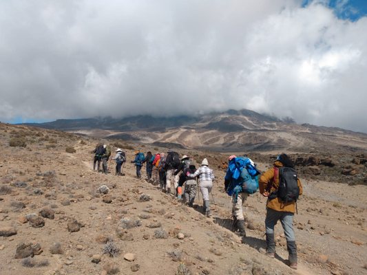 hiking Mt. kilimanjaro