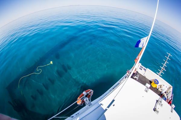 Wreck 60ft below the surface of Lake Michigan.  The Divers are drooling to get in!