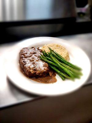 This months special...Comfort food at it's best, meatloaf with a red wine mushroom gravy..