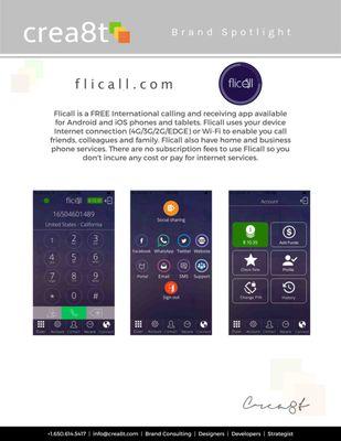 Flicall Mobile Calling App Developed by Crea8t Developers