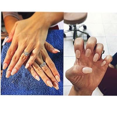 Trendy on point nude nails done by salon owner Thu!