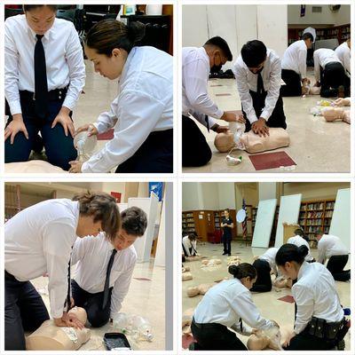 Our Administration of Justice Academy students  learning life-saving CPR skills