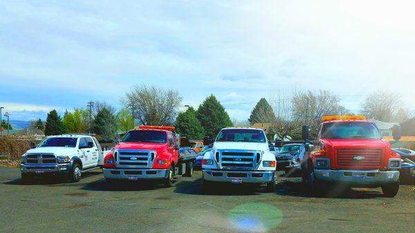 Part of our tow truck fleet