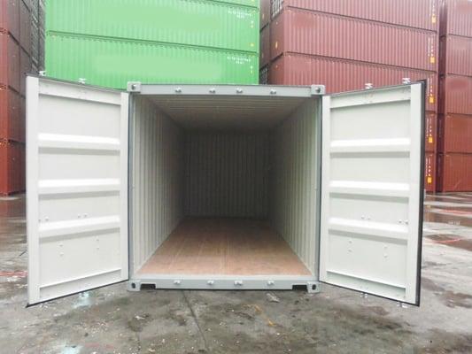 Railbox Consulting has one trip shipping containers for sale (grey & beige, color cannot be selected) more info: WesternContainerSales.com