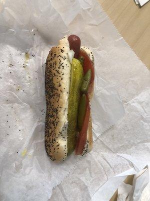 Chicago Style Hot Dog with Sport Peppers