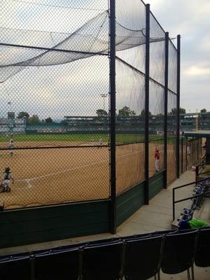 One of the fields located in the park. This is taken from inside the Stadium Club restaurant.