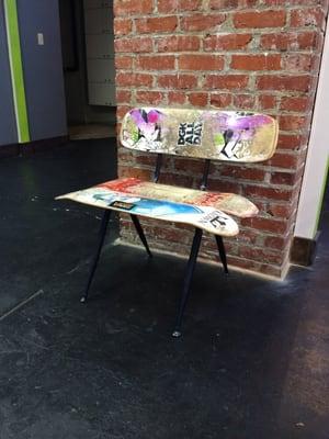 Skateboard chair designed by Ess McKee!