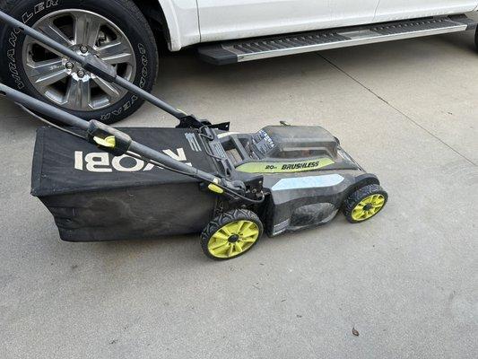 General troubleshooting and repair. Repaired battery powered electric lawnmower for customer who couldn't find local dealer to work on it.