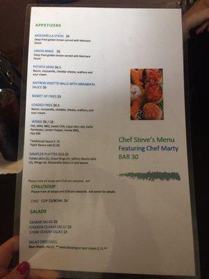 New Menu Side 1