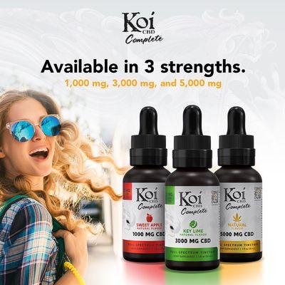 Koi Complete Full Spectrum Tinctures, to encourage a stronger entourage effect, now available at My CBD Hub!