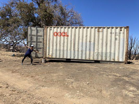 20ft used container safely in its new home!