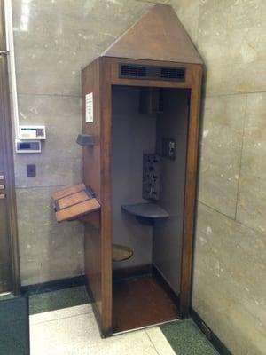 They have a really old phone booth. Out of service, of course.