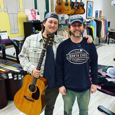 The Local Pickup's new friend holding his new Gibson J-50 acoustic guitar.