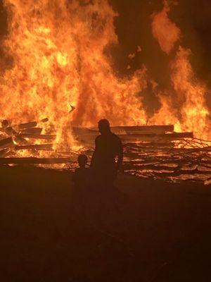 Campground bonfire