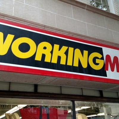 Sign for the Workingmans Store.