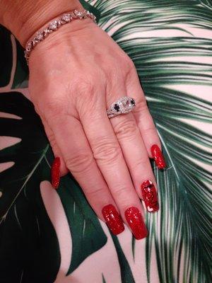 Valentine's Nail's done by Tan at Pretty Nail's 2 in the villages