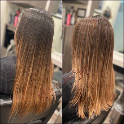 Blending Grown Out Sunkissed Highlights & Cut Before & After