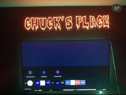 TV With Led And Mount Set Up