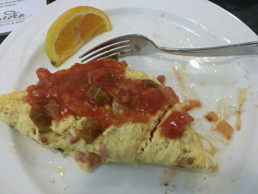 My salsa omelet made to order