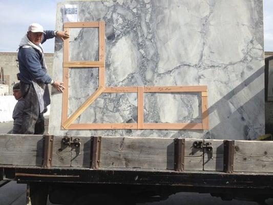 Granite Slab Template Placement