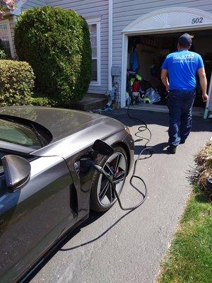 Audi e Tron gt ev charger installation.