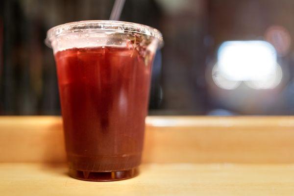 Black Currant Soda $4.00 "charred cinnamon, shiso"