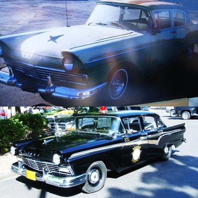 The 1957 Ford Police Car before & after for the Napa PD dedication ceremony