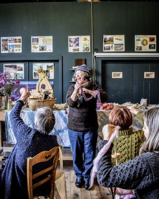 Drop Spindle workshop at AOOA. Learn how to spin wool into yarn!