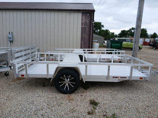 Sport Haven deluxe model comes with aluminum deck and tires.  Come see all of the sizes we offer.