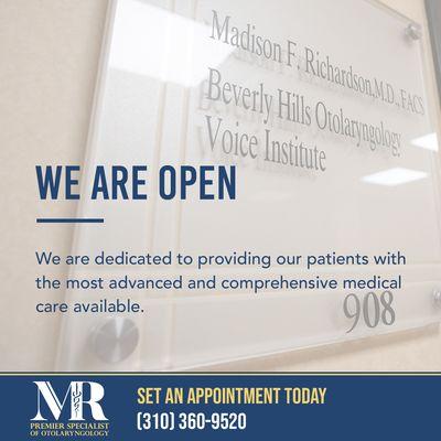 Our office is open & we are proud of our team that is still serving patients. We have taken steps to make sure our staff & patients are safe