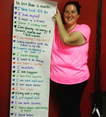 Nicole's trainer Laura asked her to write a list of accomplishments since she started training with her at Elite. WOW! Just wow.