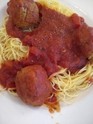 Spaghetti and meatballs (third meatball as requested)