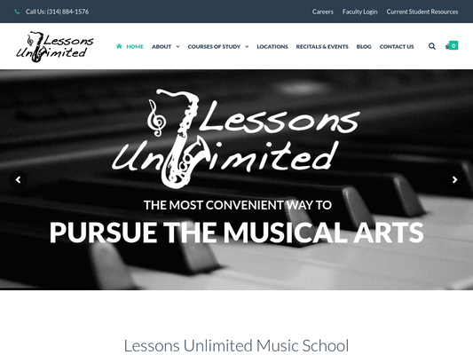 Lessons Unlimited Music School Website