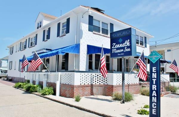 The Zenneth Manor Inn is a quaint 14 room property located one block from the beach in OCNJ