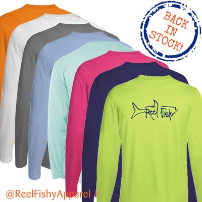 Reel Fishy Tarpon Performance Dry-Fit 50+ UV Sun Protection - Back in Stock!  Lots of colors & sizes to choose from -ReelFishyApparel.com