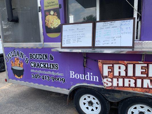 Front of truck and menu!