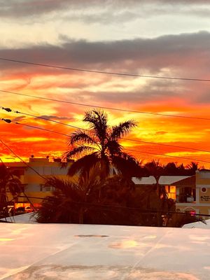 Sunset from rooftop deck