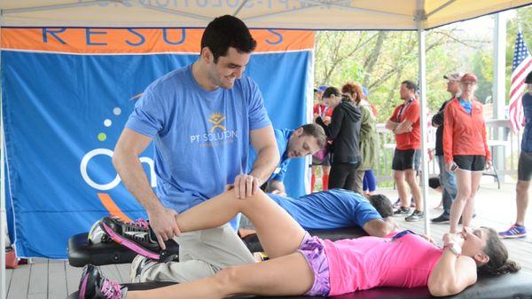 If you see a PT Solutions tent at a race or event in your community, stop by to say hi and receive a complimentary injury screen!