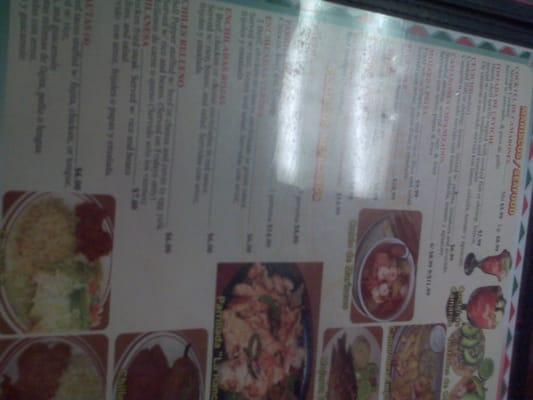 menu has pictures