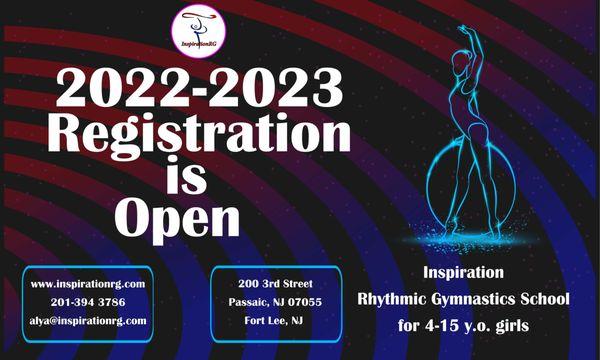 2022-2023 Inspiration Rhythmic Gymnastics Season is Open  for Registration!