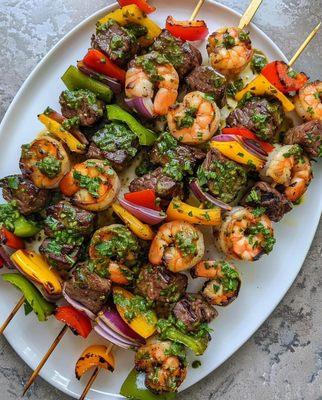 Surf and turf skewers