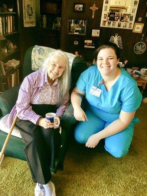 Client and caregiver are both happy and well taken care of!