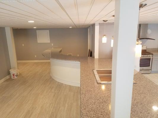 Basement Kitchen Island Extension