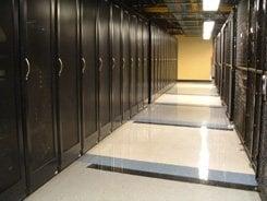 A photo of a row of racks (actual M5Hosting location)